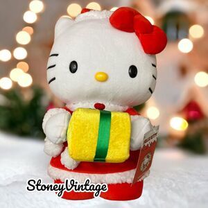Sanrio Hello Kitty CHRISTMAS GREETER 20” Miss Santa Suit with Gift Present